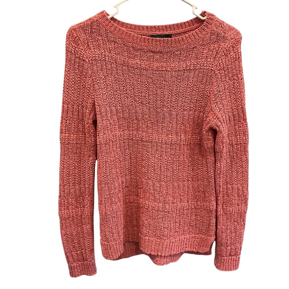 Ralph Lauren Womens Open Knit Cotton Blend S PS Pink Boho Beach Lagenlook Preppy